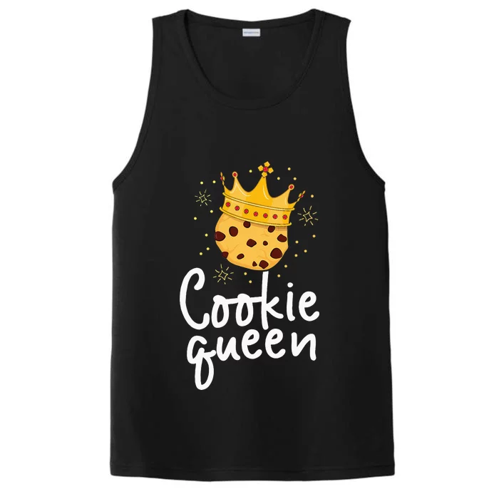 Cookie Queen Cute Chocolate Chip Foodie Gift Women Performance Tank