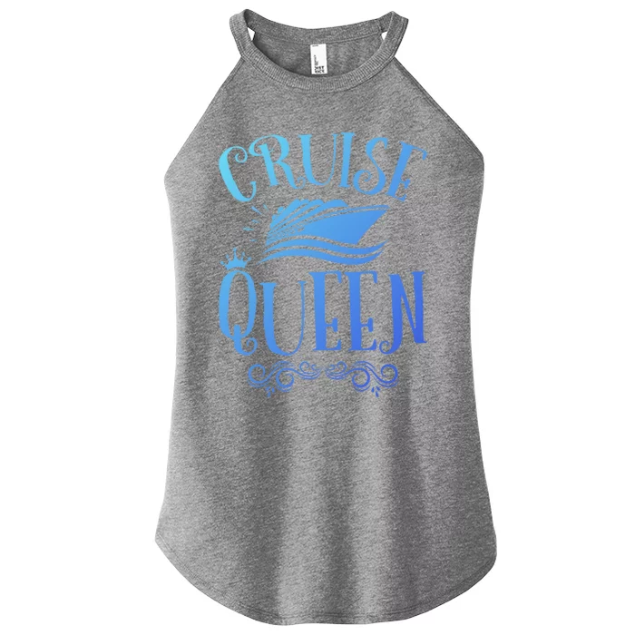 Cruise Queen Cruise Travel Cruising Gift Women’s Perfect Tri Rocker Tank