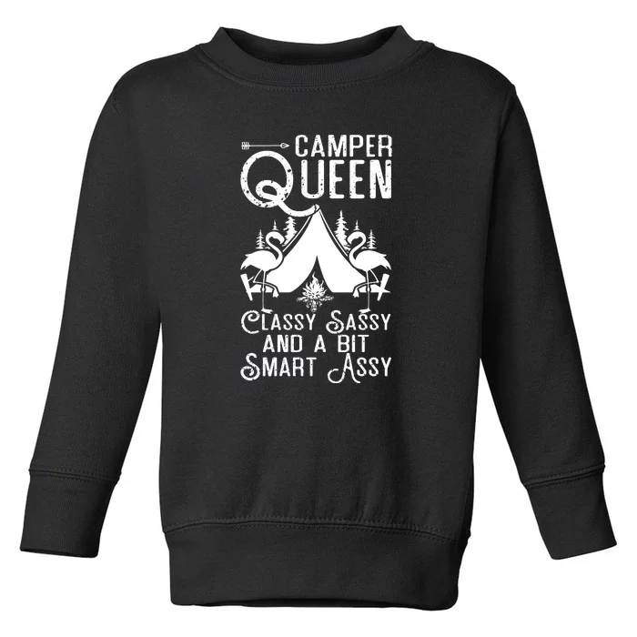 Camper Queen Classy Sassy Smart Assy Camping RV Gifts Women Toddler Sweatshirt