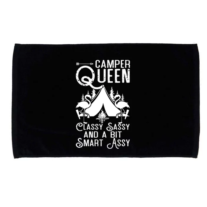 Camper Queen Classy Sassy Smart Assy Camping RV Gifts Women Microfiber Hand Towel