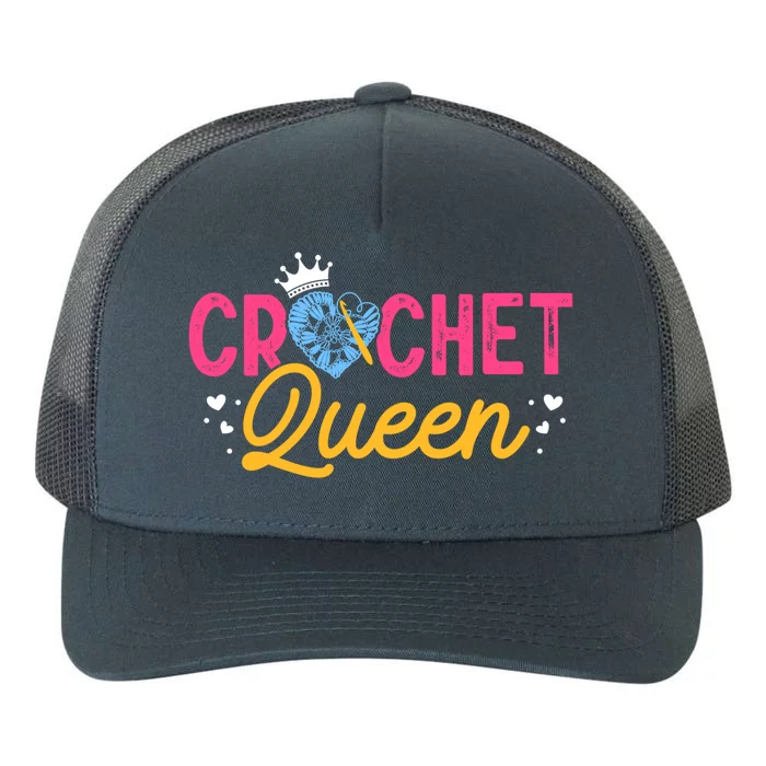 Crochet Queen Crocheting Knitting Crochet Lovers Knitters Funny Gift Yupoong Adult 5-Panel Trucker Hat