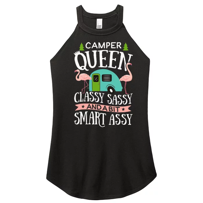 Camper Queen Classy Sassy Smart Funny Women Camping RV Women’s Perfect Tri Rocker Tank