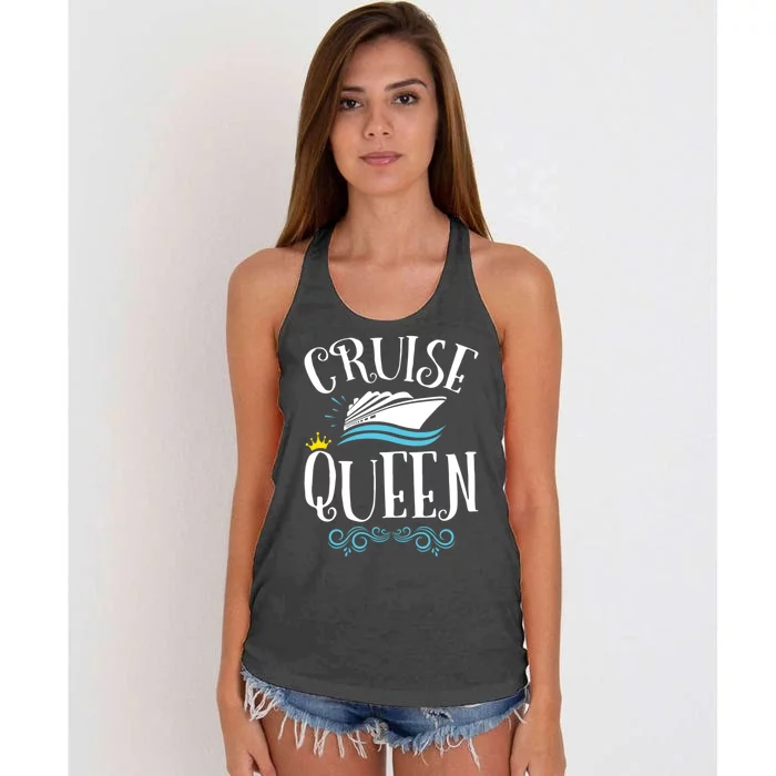 Cruise Queen Cruising Cruise Travel Gift Women's Knotted Racerback Tank