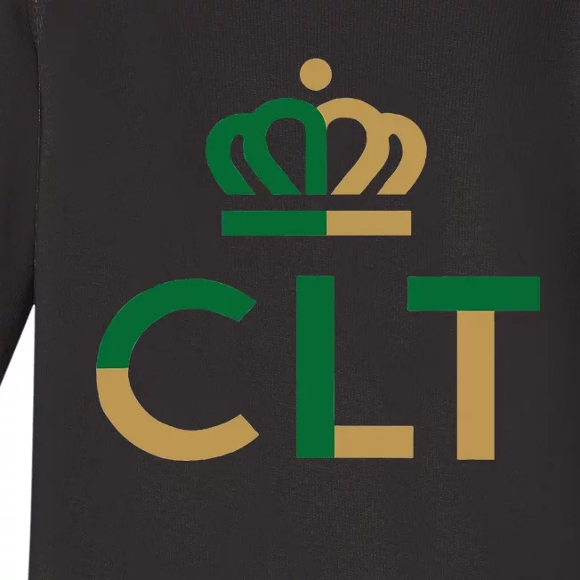 Charlotte Queen City Clt North Carolina Queen Crown Baby Long Sleeve Bodysuit