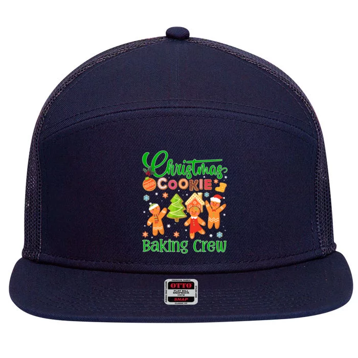 Christmas Quote Christmas Cookie Baking Crew Gift 7 Panel Mesh Trucker Snapback Hat