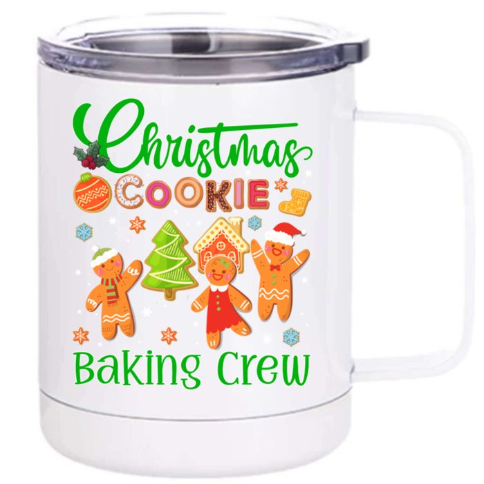 Christmas Quote Christmas Cookie Baking Crew Gift Front & Back 12oz Stainless Steel Tumbler Cup