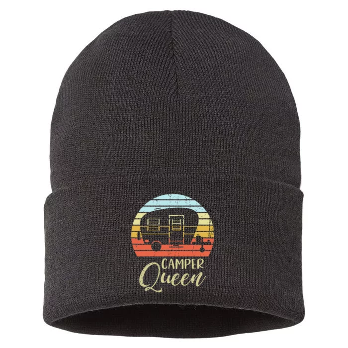 Camper Queen Classy Sassy Smart Assy Matching Couple Camping Sustainable Knit Beanie