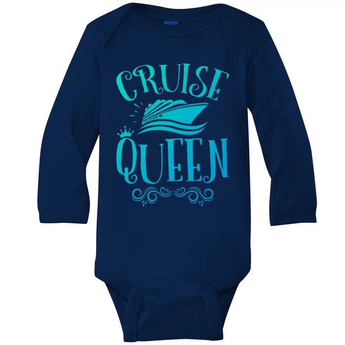 Cruise Queen Cruise Travel Cruising Gift Baby Long Sleeve Bodysuit