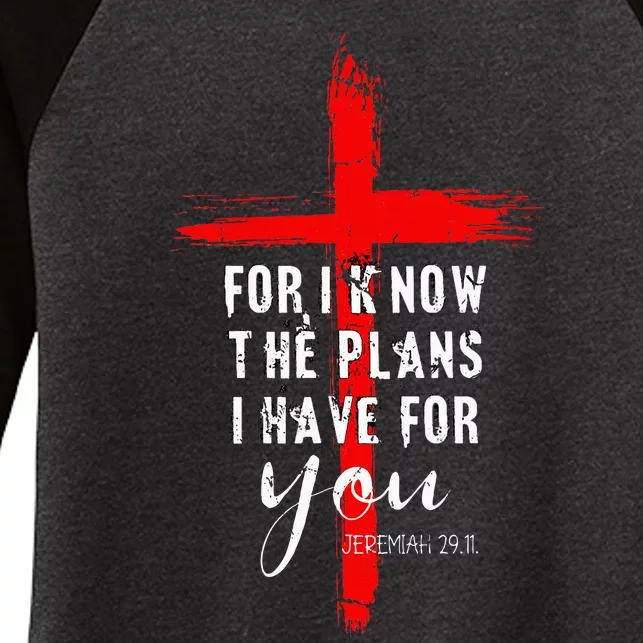 Christian Quote Faith Jeremiah 29.11 Women's Tri-Blend 3/4-Sleeve Raglan Shirt