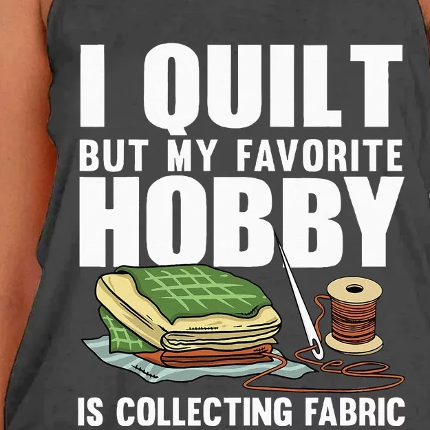 Cool Quilting For Women Grandma Quilt Knitting Sewing Lovers Women's Knotted Racerback Tank