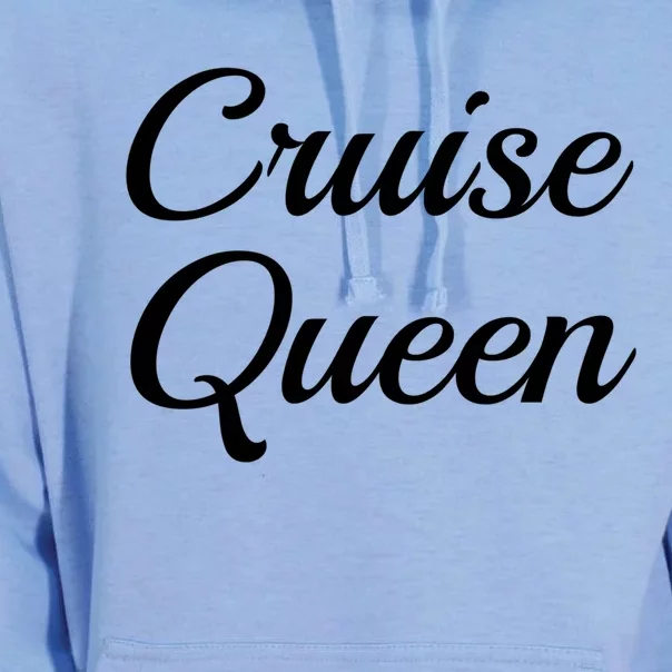 Cruise Queen Funny Vacation Trip Sea Cursive Family Matching Meaningful Gift Unisex Surf Hoodie