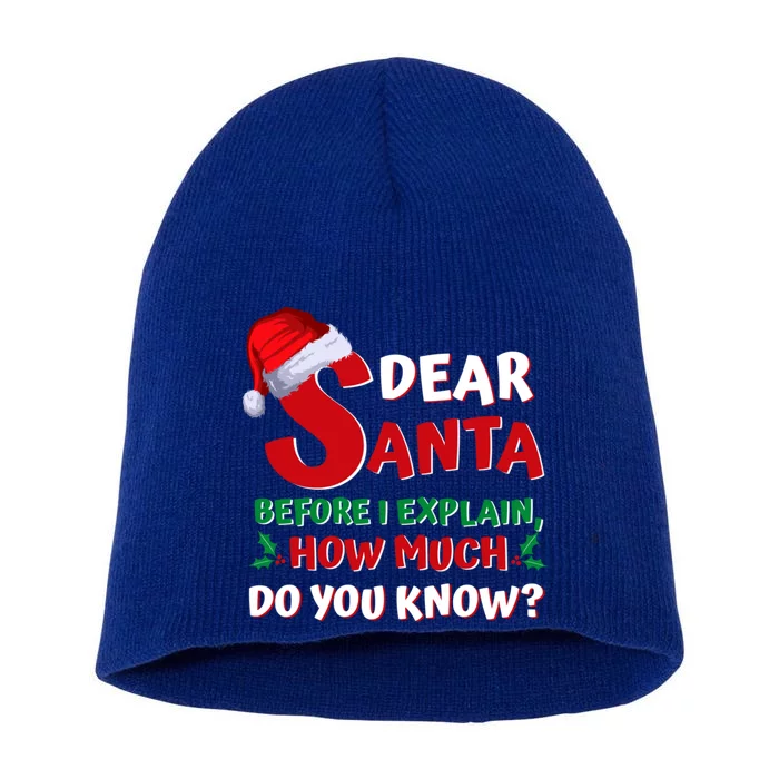 Christmas Quotes Funny Dear Santa I Can Explain Gift Short Acrylic Beanie