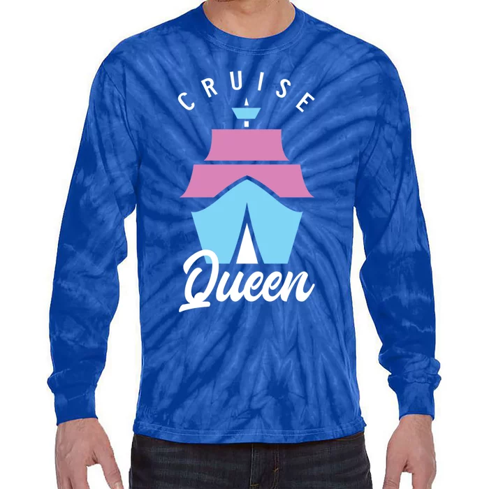 Cruise Queen Funny Cruising Cool Gift Tie-Dye Long Sleeve Shirt