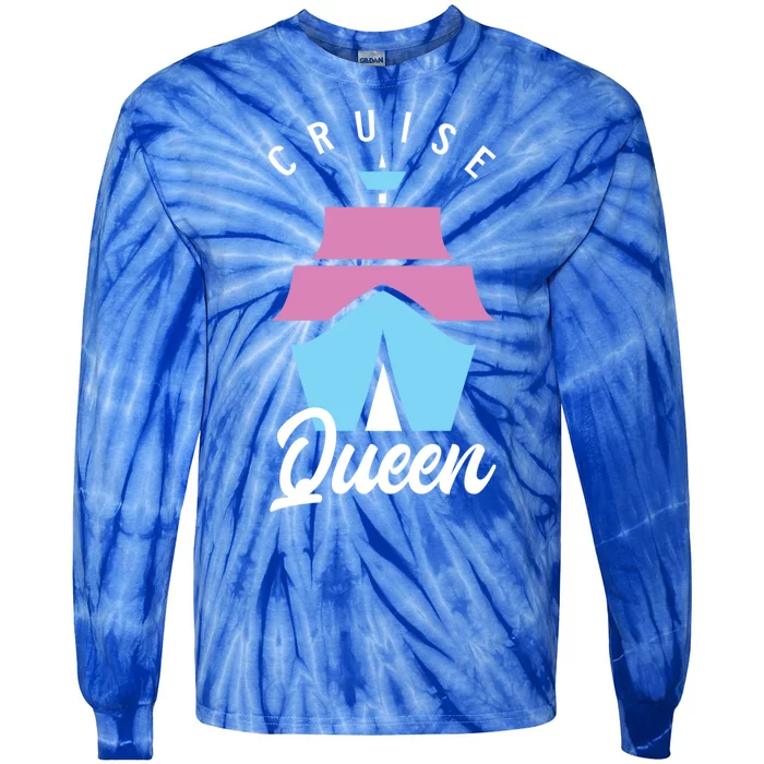 Cruise Queen Funny Cruising Cool Gift Tie-Dye Long Sleeve Shirt