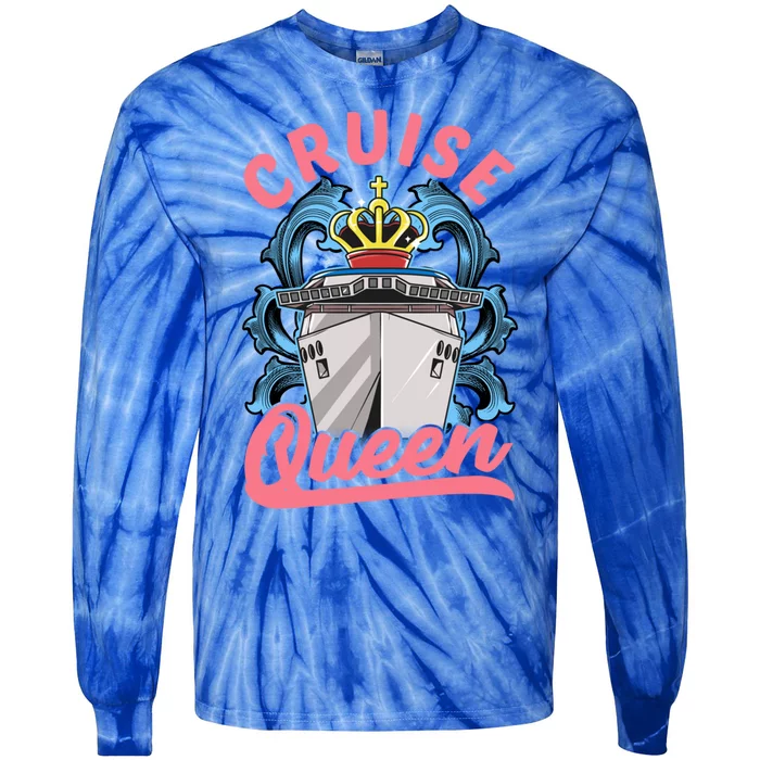 Cruise Queen Gift Cruising Vacation Party Gift Tie-Dye Long Sleeve Shirt