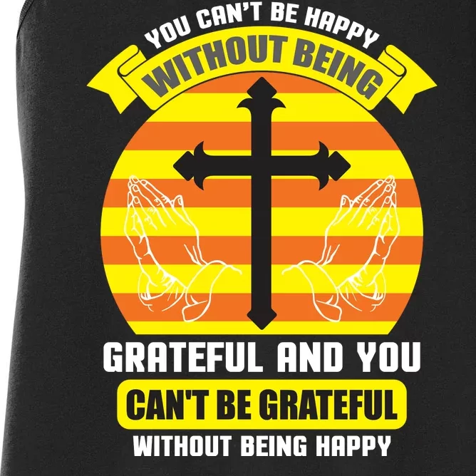 Christian Quote Grateful Women's Racerback Tank