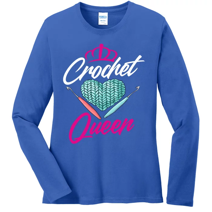 Crochet Queen Gift Cute Crocheting Gift For Crocheter Gift Ladies Long Sleeve Shirt