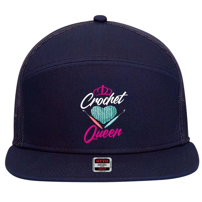 Crochet Queen Gift Cute Crocheting Gift For Crocheter Gift 7 Panel Mesh Trucker Snapback Hat