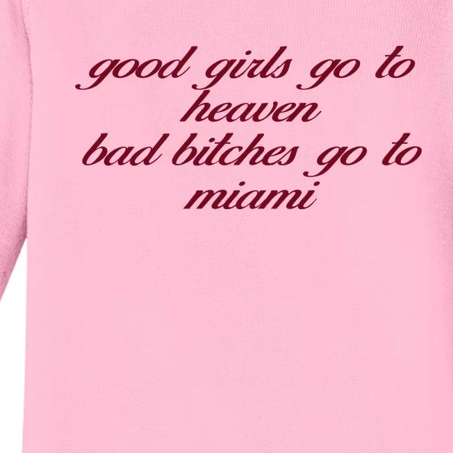 Curry Queen Good Girl Go To Heaven Bad Bitches Go To Miami Baby Long Sleeve Bodysuit