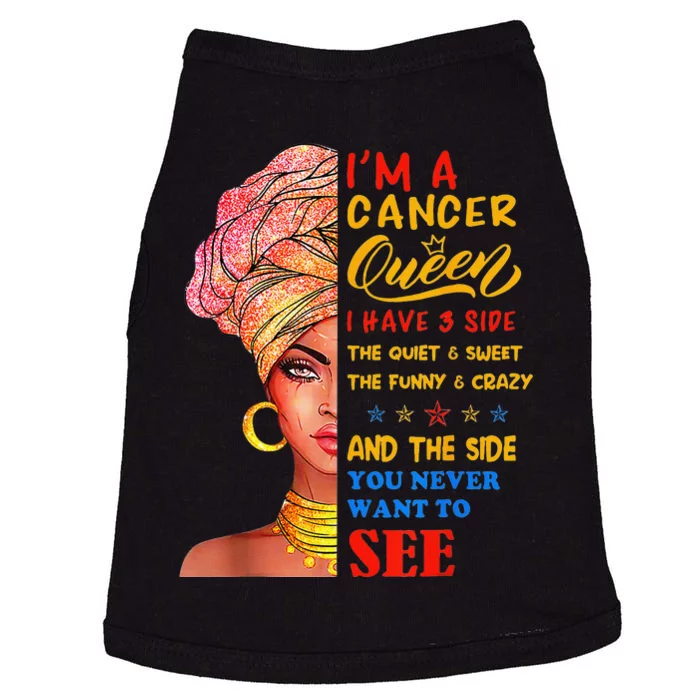 Cancer Queen I Have 3 Sides Zodiac Doggie Tank