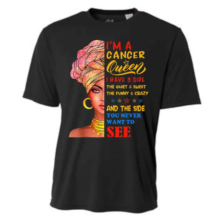 Cancer Queen I Have 3 Sides Zodiac Cooling Performance Crew T-Shirt