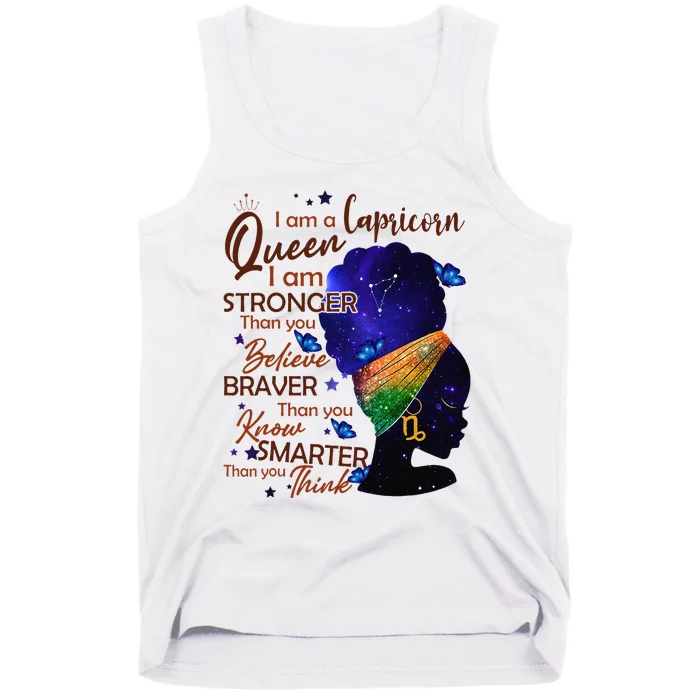 Capricorn Queen I Am Stronger Birthday Gift For Black Wo Tank Top