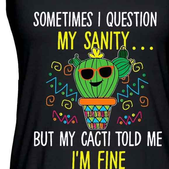 Cactus Quote Joke Pun Ladies Essential Flowy Tank