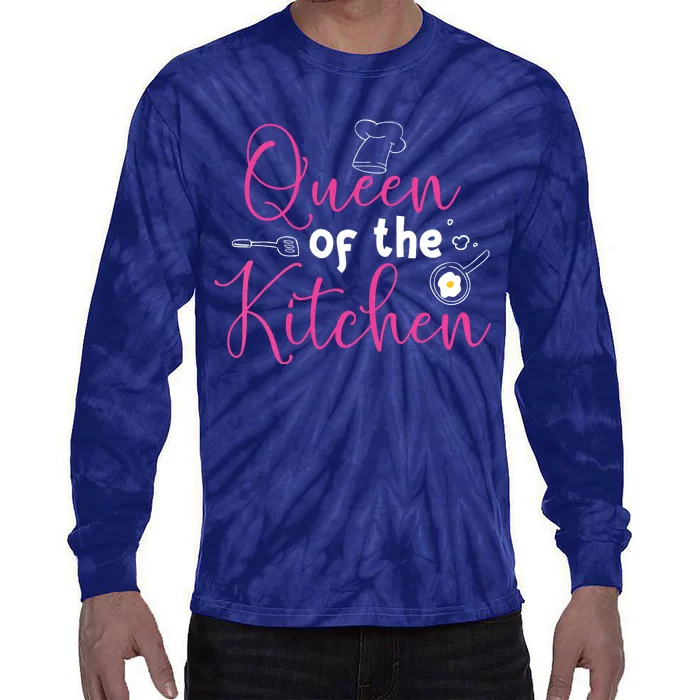 Cooking Queen Kitchen Funny Gift For Chef Culinary Student Tie-Dye Long Sleeve Shirt