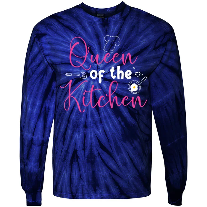 Cooking Queen Kitchen Funny Gift For Chef Culinary Student Tie-Dye Long Sleeve Shirt