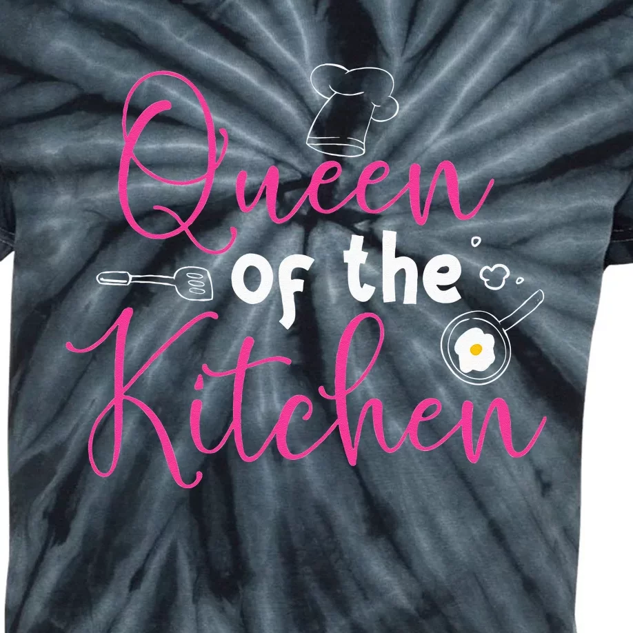 Cooking Queen Kitchen Funny Gift For Chef Culinary Student Kids Tie-Dye T-Shirt