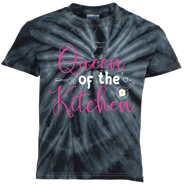 Cooking Queen Kitchen Funny Gift For Chef Culinary Student Kids Tie-Dye T-Shirt