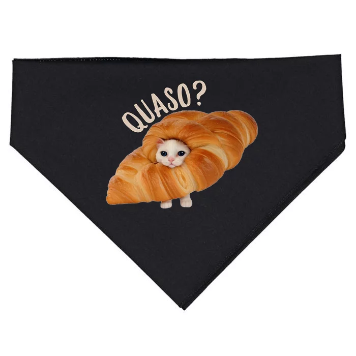 Croissant Quasocat Meme For Wo Vintage Croissant USA-Made Doggie Bandana