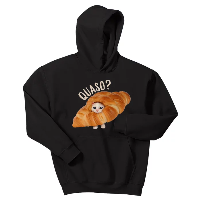 Croissant Quasocat Meme For Women Vintage Croissant Cat Meme Kids Hoodie