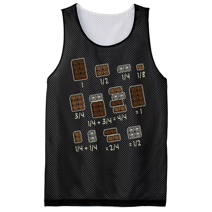 Chocolate Quick Maths Fraction Fractions Dear Math Teachers Mesh Reversible Basketball Jersey Tank