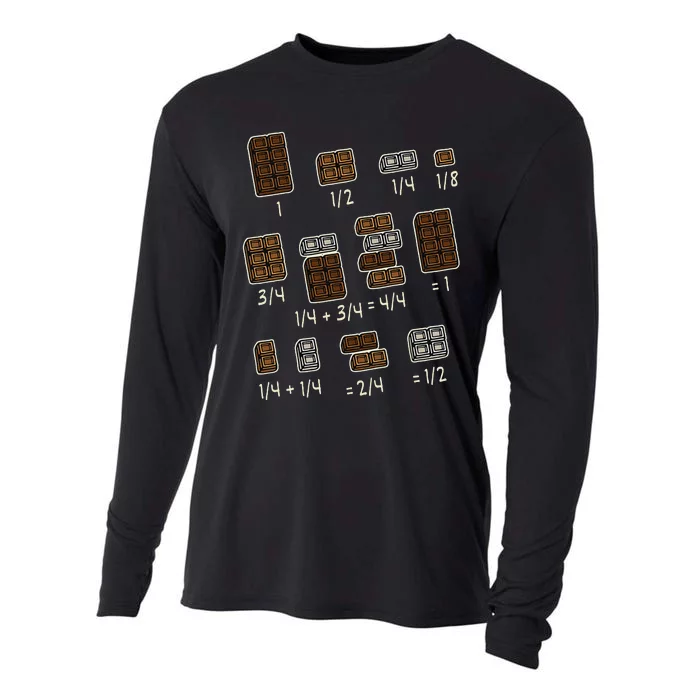 Chocolate Quick Maths Fraction Fractions Dear Math Teachers Cooling Performance Long Sleeve Crew