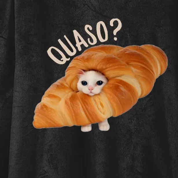 Croissant Quaso Meme Cat Cake Pet Lover Hooded Wearable Blanket