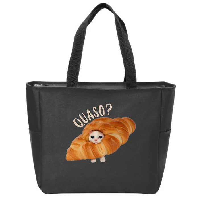 Croissant Quaso Meme Cat Cake Pet Lover Zip Tote Bag