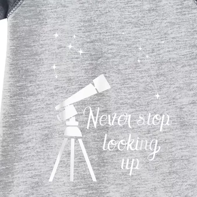 Constellation Quote Never Stop Looking Up Astronomer Infant Baby Jersey Bodysuit