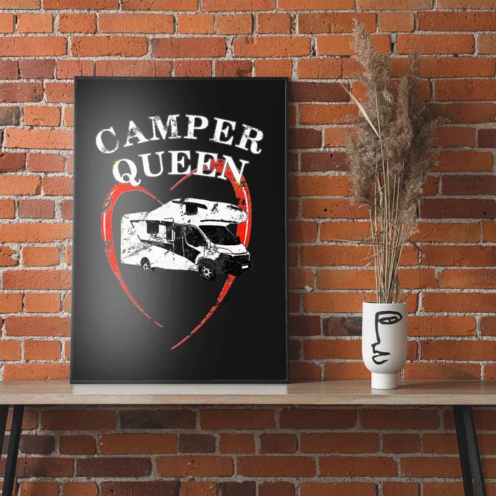 Camper Queen of Camping Motorhome Caravan Poster