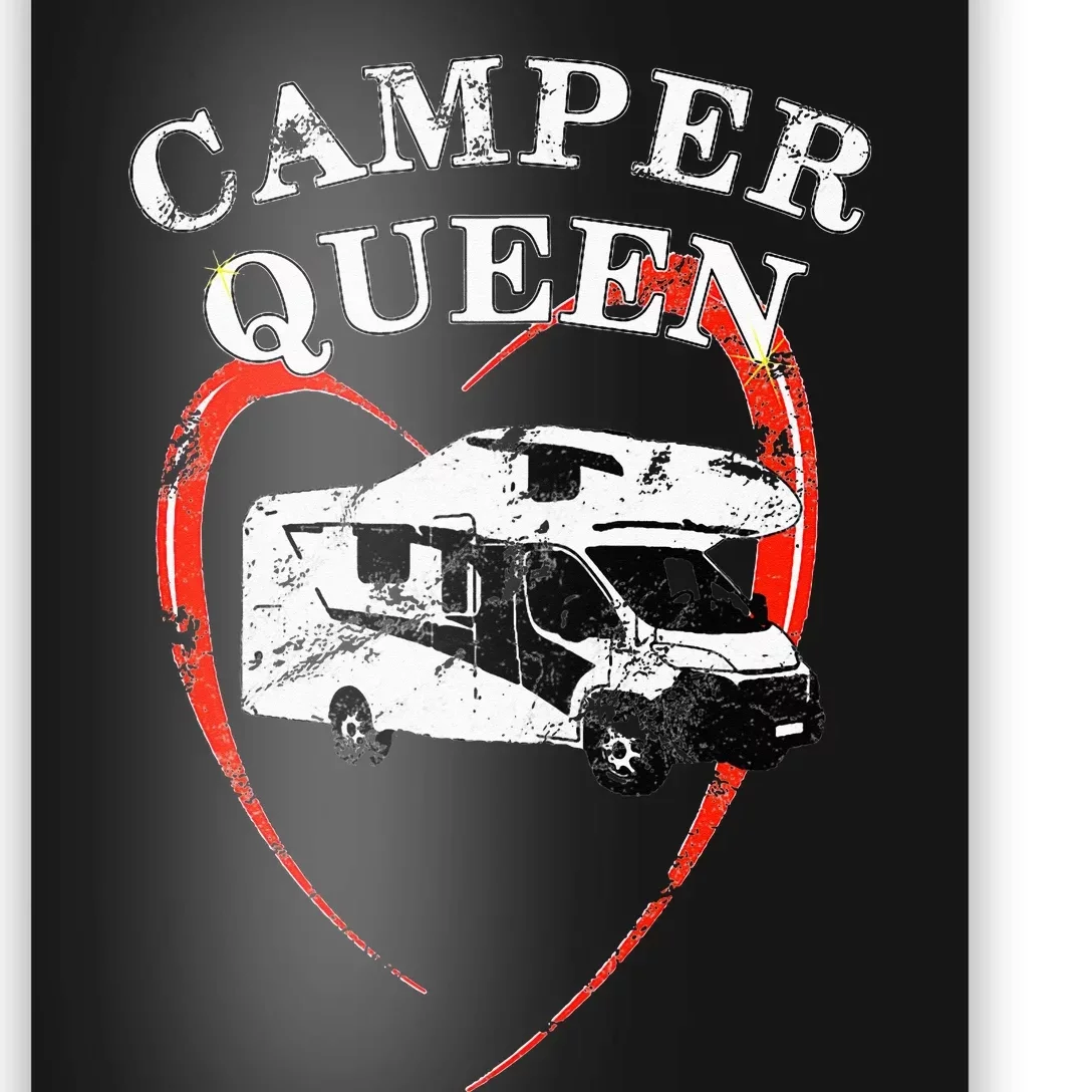 Camper Queen of Camping Motorhome Caravan Poster