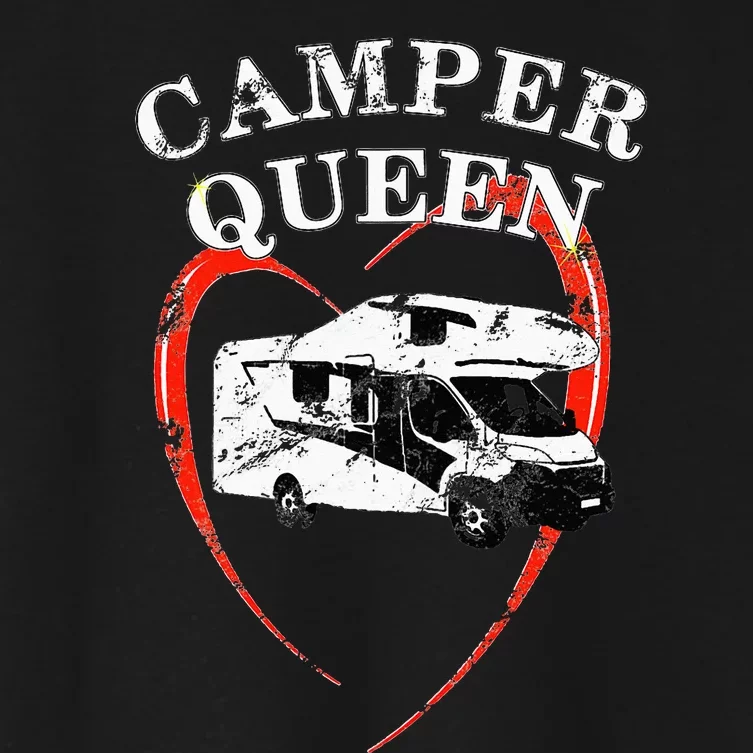 Camper Queen of Camping Motorhome Caravan Women's Crop Top Tee