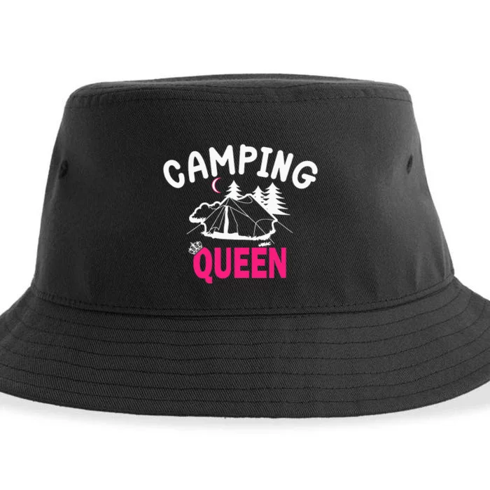 Camping Queen Queen Woman Camper Van Campsite Born Sustainable Bucket Hat