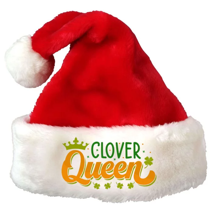 Clover Queen Retro St Patrick Day Premium Christmas Santa Hat