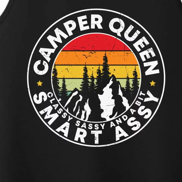 Camper Queen Smart Assy , Classy Sassy And A Bit Logo Camping Performance Tank