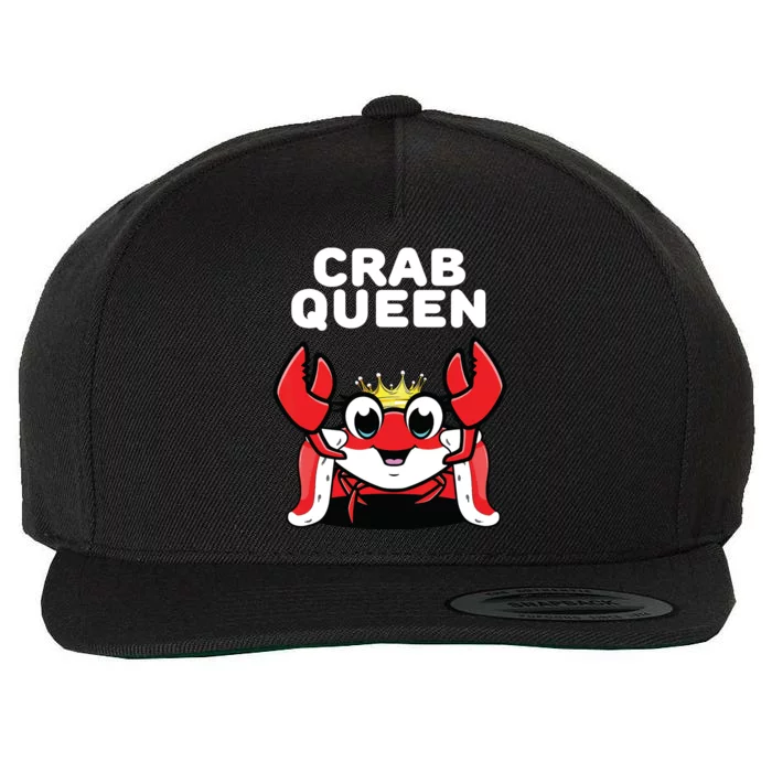 Crab Queen | Womens Crab Wool Snapback Cap