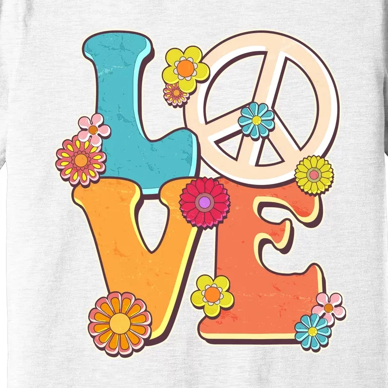 Cute Retro 1960s Flower Power Love Peace Premium T-Shirt