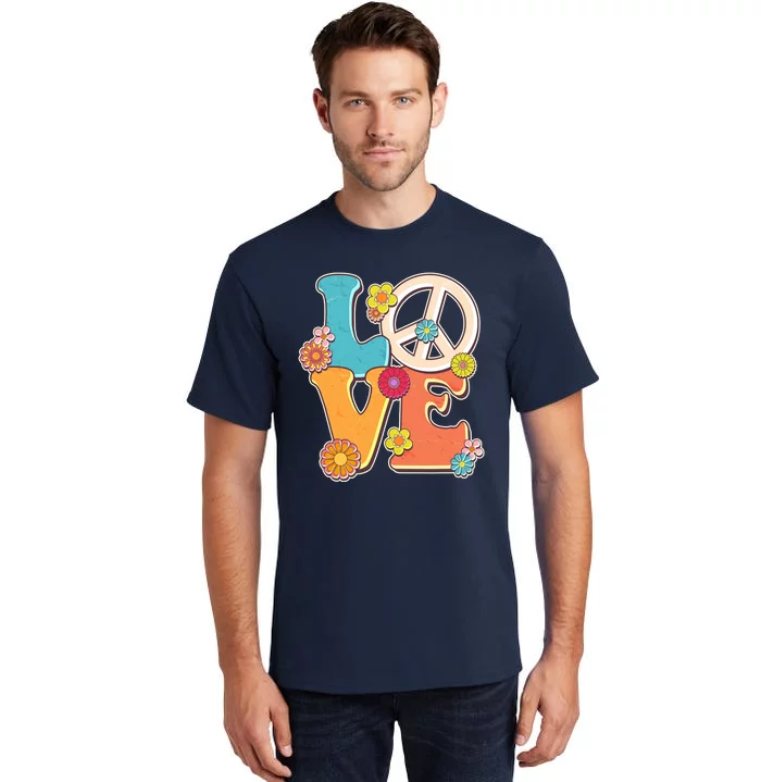 Cute Retro 1960s Flower Power Love Peace Tall T-Shirt