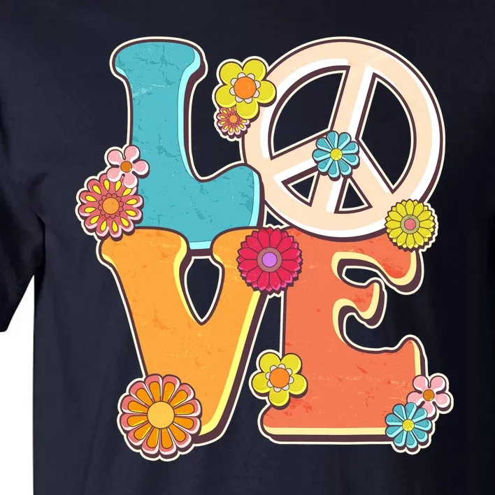 Cute Retro 1960s Flower Power Love Peace Tall T-Shirt