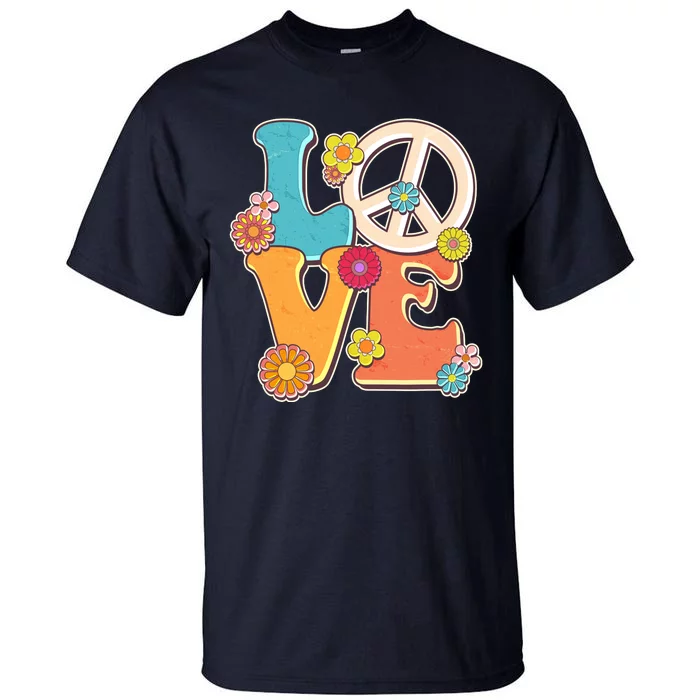 Cute Retro 1960s Flower Power Love Peace Tall T-Shirt