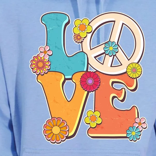 Cute Retro 1960s Flower Power Love Peace Unisex Surf Hoodie